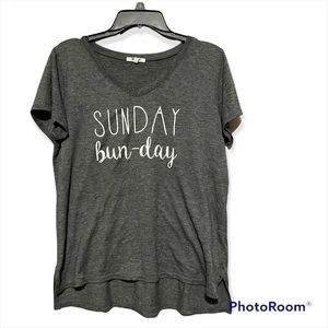 Sun-bun day maternity shirt.